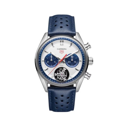 TAG Heuer Carrera Chronograph Tourbillon Glass Box Stainless Steel / White
